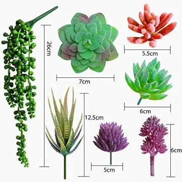 Outee 14 Pcs Fake Succulents Assorted Colors Ideal Decor