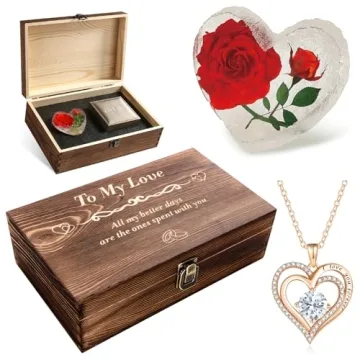 Gorgeous Romantic Anniversary Gifts for Wife - Unique Ring & Rose Set