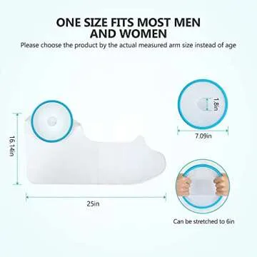 Yosoo Cast Covers for Shower Arm Waterproof Adult Cast Protector Watertight Seal to Keep Wound and Bandage Dry, Reusable Full Arm Cast Wound Covers for Surgery, Broken Hands, Wrists, Fingers, Burns