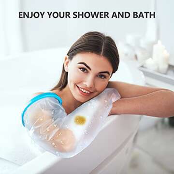 Yosoo Cast Covers for Shower Arm Waterproof Adult Cast Protector Watertight Seal to Keep Wound and Bandage Dry, Reusable Full Arm Cast Wound Covers for Surgery, Broken Hands, Wrists, Fingers, Burns