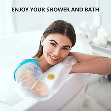 Yosoo Cast Covers for Shower Arm Waterproof Adult Cast Protector Watertight Seal to Keep Wound and Bandage Dry, Reusable Full Arm Cast Wound Covers for Surgery, Broken Hands, Wrists, Fingers, Burns