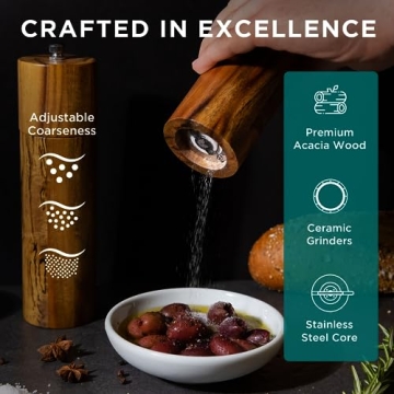 UppWell Wooden Salt and Pepper Grinder Set for a Chic Kitchen