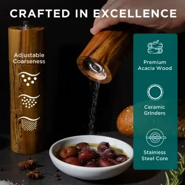 UppWell Wooden Salt and Pepper Grinder Set for a Chic Kitchen