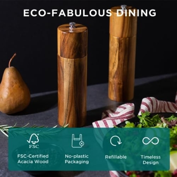 UppWell Wooden Salt and Pepper Grinder Set for a Chic Kitchen