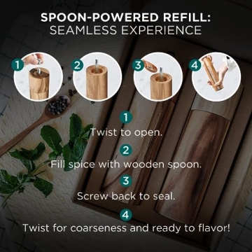 UppWell Wooden Salt and Pepper Grinder Set for a Chic Kitchen