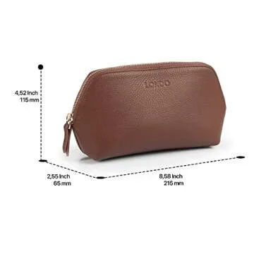 Londo Genuine Leather Makeup Bag Cosmetic Pouch Travel Organizer Toiletry Clutch