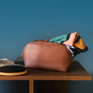 Londo Genuine Leather Makeup Bag Cosmetic Pouch Travel Organizer Toiletry Clutch