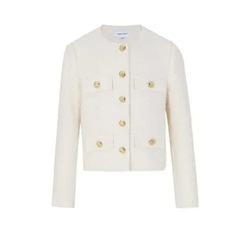 URBAN REVIVO Cropped Tweed Blazer for Women 2024