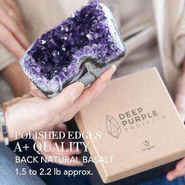 Deep Purple Project Huge A Grade Amethyst Crystal Geode from Uruguay 1.5 lb to 2.2 lb Premium Gift Box Perfect for Collectors