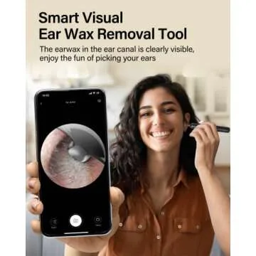 Ear Care Wax Removal Tool, Bebird Ear Canal Camera, Wax Removal Kit with 6LED Light, Cleaner Ear with Camera and Light Built-in WiFi with Soft Silicone Ear Scoops, Ear Canal Camera for iOS & Android