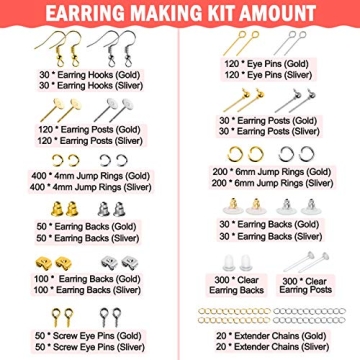 Earring Making Supplies Kit 2900pcs for Jewelry Making