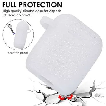 Filoto Compatible with Airpod 2&1 Case Cover, Cute Silicone Protective Accessories Cases/Keychain/Pompom, Best Gift for Girls and Women, Snow White