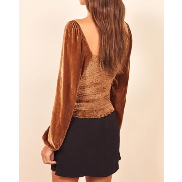 Stylish R.Vivimos Women's Velvet Crop Top for Fall