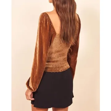 Stylish R.Vivimos Women's Velvet Crop Top for Fall