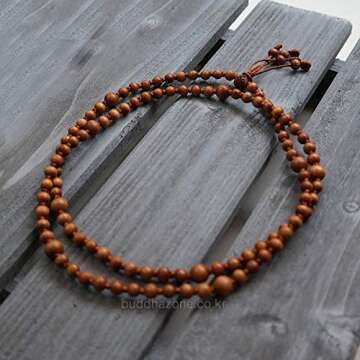 [Western Sages] Hand Knotted 108 Mala Beads, Authentic Korean Jujube Wooden Beads 대추나무 염주 (6mm)