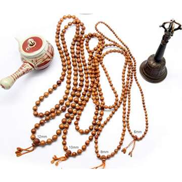 [Western Sages] Hand Knotted 108 Mala Beads, Authentic Korean Jujube Wooden Beads 대추나무 염주 (6mm)