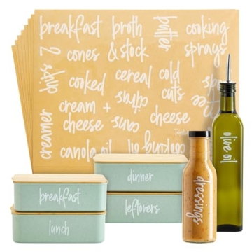 158 White Script Kitchen Pantry Labels - Stylish Organization for Containers