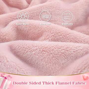 Waitu Wearable Blanket Sweatshirt for Women and Men, Super Warm and Cozy Giant Blanket Hoodie, Thick Flannel Blanket with Sleeves and Giant Pocket - Pink