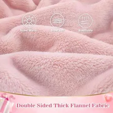 Waitu Wearable Blanket Sweatshirt for Women and Men, Super Warm and Cozy Giant Blanket Hoodie, Thick Flannel Blanket with Sleeves and Giant Pocket - Pink