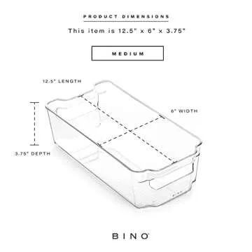 BINO Stackable Storage Bins - Clear Plastic Organization