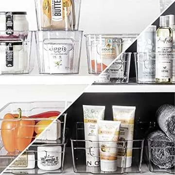 BINO Stackable Storage Bins - Clear Plastic Organization