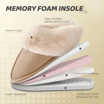 WATMAID Women’s Memory Foam House Slippers for Comfort