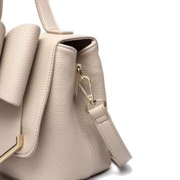 Like Dreams Elegant Vegan Leather Crossbody Bag, Fashion Top Handle Detachable Straps Women Purse, Multi Compartment Magnetic Overflap, Elegant Purse fo Women Teen Girls