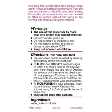 Little Remedies Saline Nasal Mist Safe for Newborns