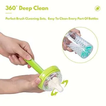 CAREBABYMORE Bottle Brush Set with Nipple Cleaner