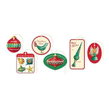 Cavallini & Co. Christmas Ornaments Vintage Glittered Gift Tag Set​​
