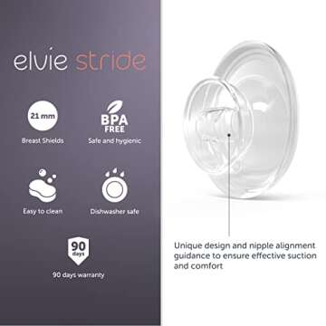 Elvie Stride Hospital-Grade App-Controlled Breast Pump | Hands-Free Wearable Ultra-Quiet Electric Br...