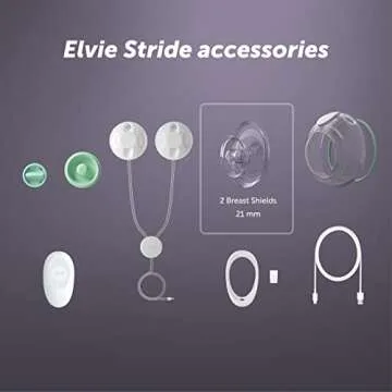 Elvie Stride Hospital-Grade App-Controlled Breast Pump | Hands-Free Wearable Ultra-Quiet Electric Breast Pump with 2-Modes 10-Settings & 5oz Capacity per Cup (21mm Shields)