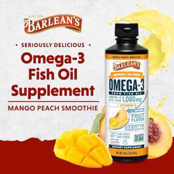 Barlean’s Mango Peach Omega 3 Fish Oil for All Ages