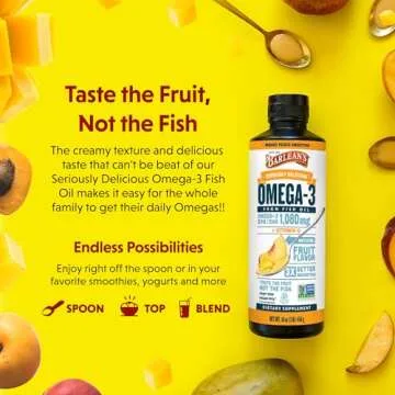 Barlean’s Mango Peach Omega 3 Fish Oil for All Ages
