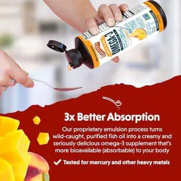 Barlean’s Mango Peach Omega 3 Fish Oil for All Ages