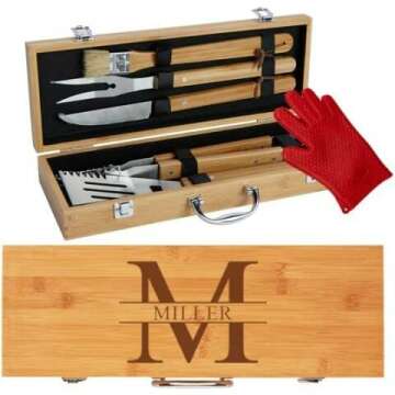 Personalized BBQ Grill Set – Gift for Men & Dads
