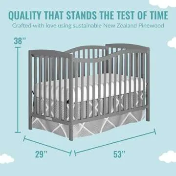 Dream On Me Chelsea 5-in-1 Convertible Crib in Steel Grey