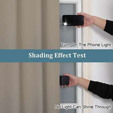 Chyhomenyc Satin Room Divider Curtain for Bedroom, 100% Blackout Curtain for Living Room, Glossy Fabric Thermal Insulated Privacy Blackout Sliding Door Divider Curtain, 1 Panel, 104 W x 84 L, Taupe