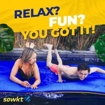 SOWKT 18 x 6 Feet Lily Pad Floating Mat - Extra Large Floating Mat for Lake and Boating - Giant Floating Water Pad for Lake | Lilly Pad Floating Water Mat (Blue/Yellow/Black)