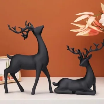 Luganiso Reindeer Figurines Set for Cozy Home Decor