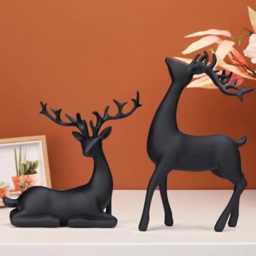 Luganiso Reindeer Figurines Set for Cozy Home Decor