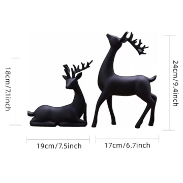 Luganiso Reindeer Figurines Set for Cozy Home Decor