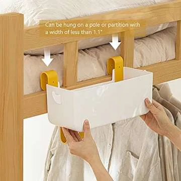 Poeland Hanging Storage Basket for Bedside Organization