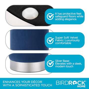 BIRDROCK HOME Round Ottoman – Stylish Foot Stool for Any Room