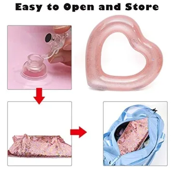 Jellydog Heart Pool Float - Glitter Inflatable Ring for Summer Fun