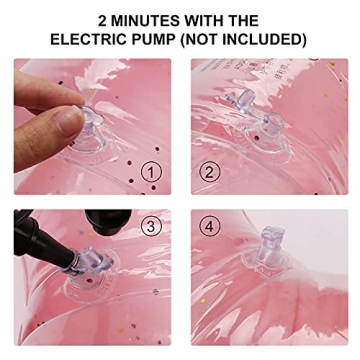 Jellydog Heart Pool Float - Glitter Inflatable Ring for Summer Fun