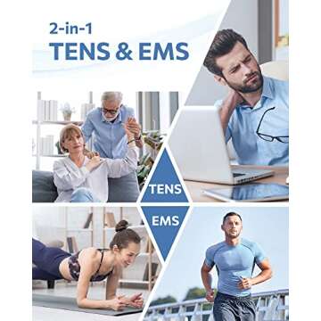 Rechargeable TENS EMS Muscle Stimulator for Pain Relief