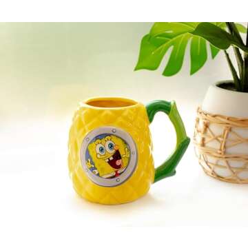 Silver Buffalo SpongeBob Pineapple Window 3D Sculpted Ceramic Mug, 20 Ounce