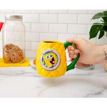 Silver Buffalo SpongeBob Pineapple Window 3D Sculpted Ceramic Mug, 20 Ounce