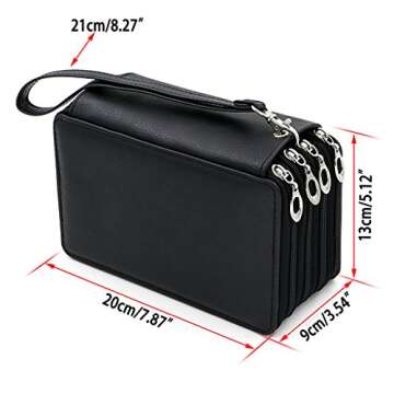 BTSKY PU Leather Colored Pencil Case - 72 Slots Holder